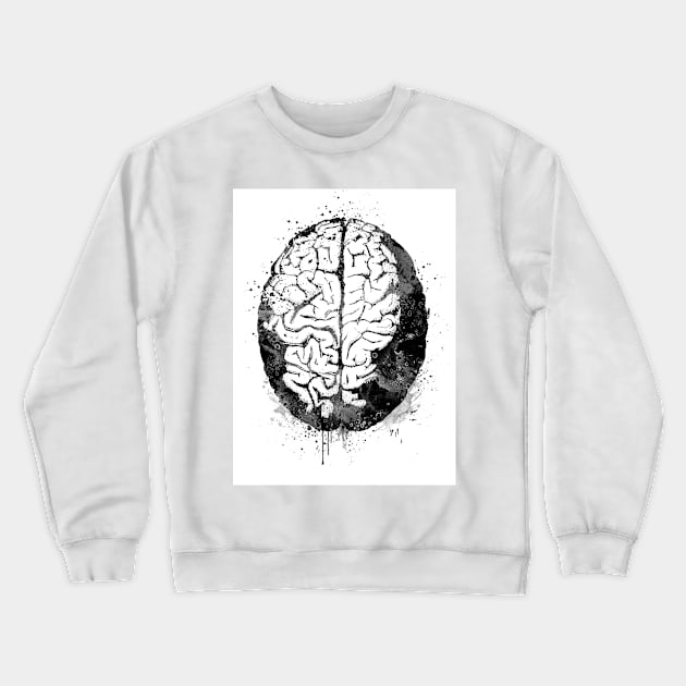 Human Brain Anatomy Black and White Crewneck Sweatshirt by LotusGifts